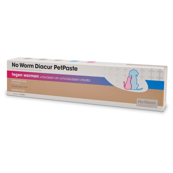 Afbeelding No Worm Diacur PetPaste - 1 injector door Petsplace.nl