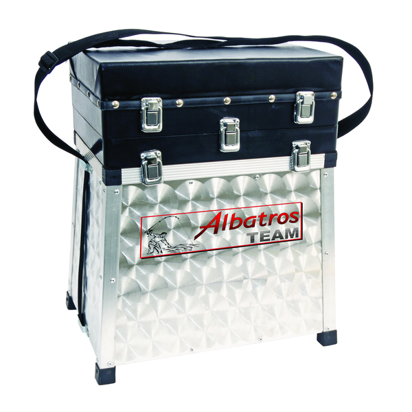 Afbeelding Albatros Zitmand Alu 2 Ladig-Abs - Visgereedschap - 37x26x40 cm Aluminium Zwart Allround door Petsplace.nl