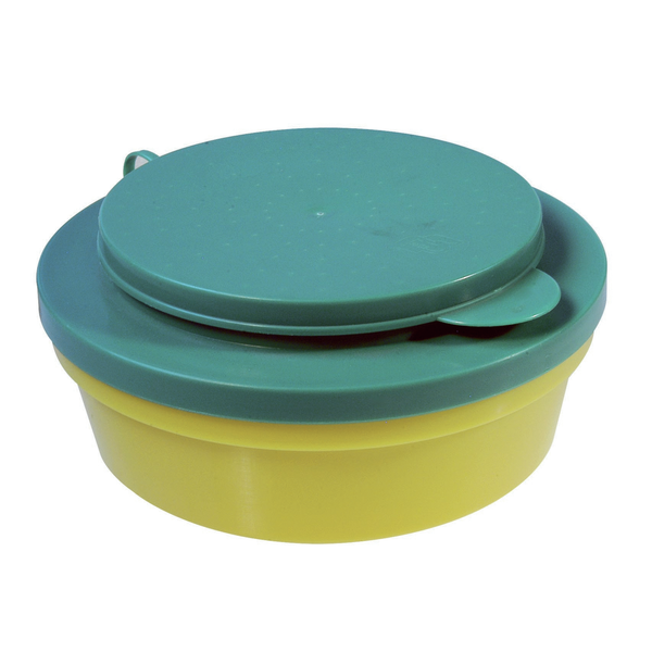 Afbeelding Albatros Madendoos Rond - Aasdozen - 500 ml Groen Geel Allround door Petsplace.nl