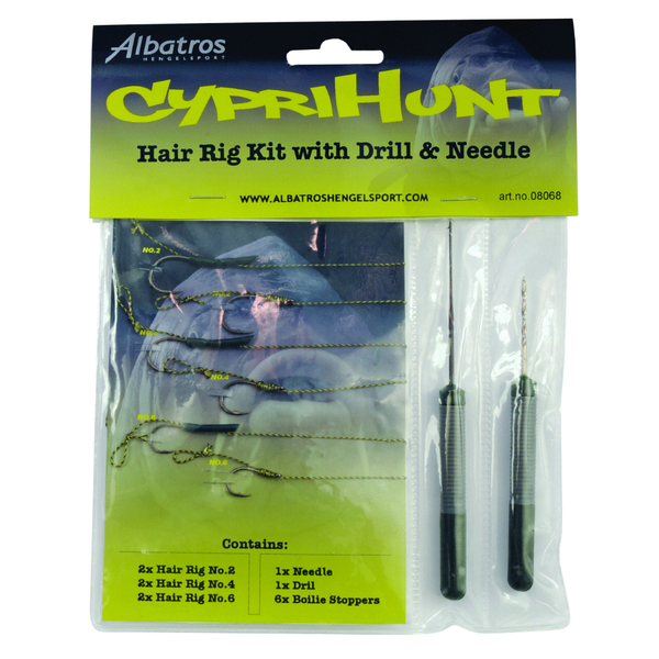 Albatros Cyprihunt Hair Rig Kit&Needle&Drill - Onderlijnen - 2 stuks Karper 2-4-6