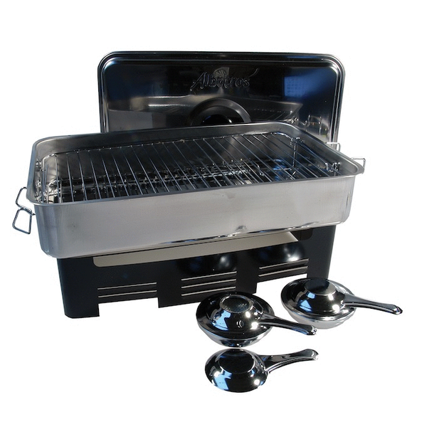 Afbeelding Albatros Rvs Rookoven Plat - Rookovens - 42x20x29 cm Metallic Allround door Petsplace.nl