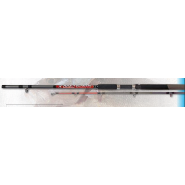 Afbeelding Albatros X-Max Boat 240cm 2delig - Werphengels - 125 cm Zwart Rood Zeevis 100-300g door Petsplace.nl