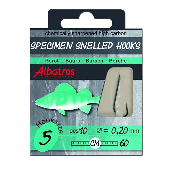 Afbeelding Albatros Hakenboekje Baars - Hakenboekjes - 60 cm 10 stuks Roofvis 5 Ø 0.20mm door Petsplace.nl
