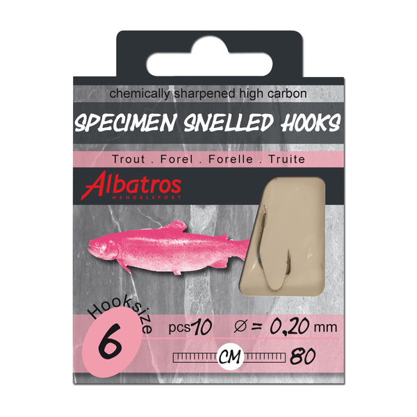 Afbeelding Albatros Hakenboekje Forel 80 cm - Hakenboekjes - 10 Ø 0.16mm Roofvis door Petsplace.nl