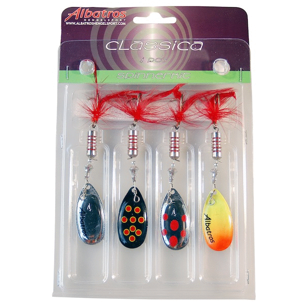 Afbeelding Albatros Spinner Classica - Spinners - 9 g Rood Geel Zwart 4 stuks Roofvis 4 door Petsplace.nl