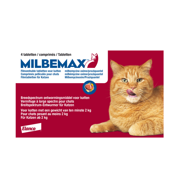 Afbeelding Milbemax Grote Kat 4 Tabletten door Petsplace.nl