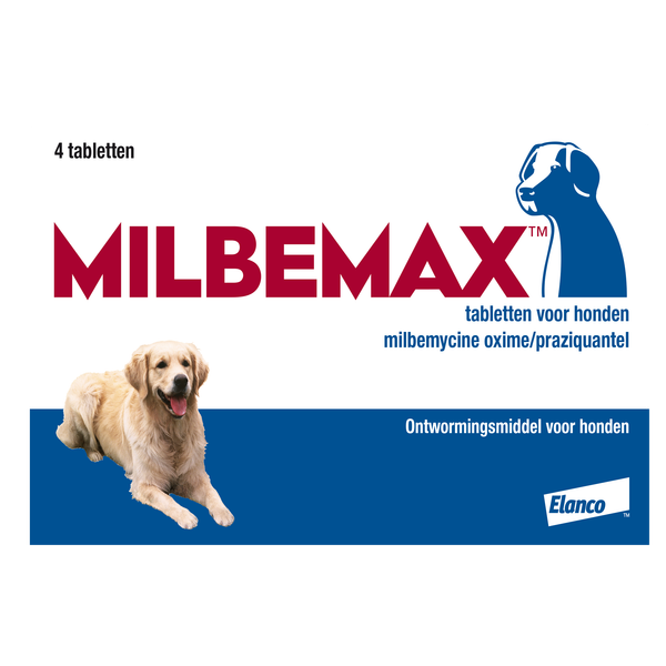 Afbeelding Milbemax Grote hond 4 Tabletten door Petsplace.nl
