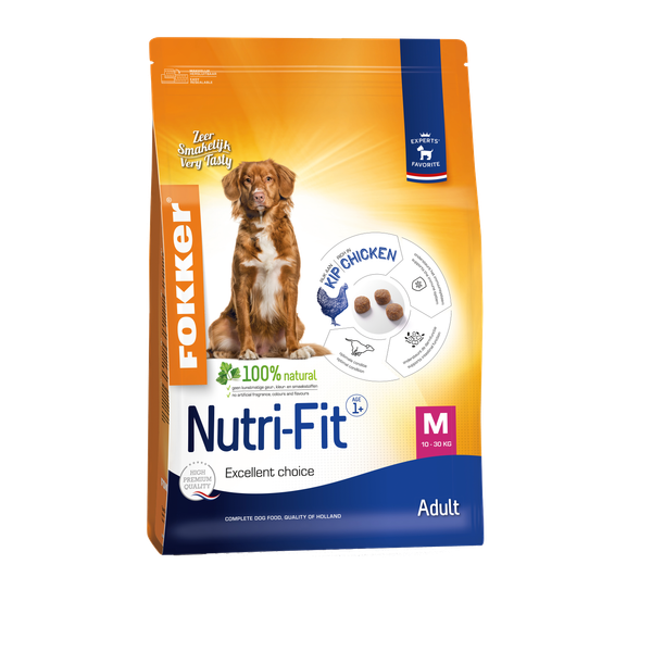 Afbeelding Fokker Dog Nutri-Fit M Kip - Hondenvoer - 13 kg door Petsplace.nl