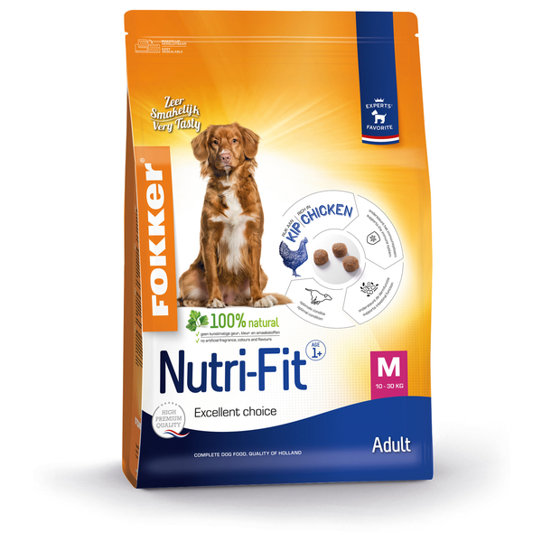 Fokker Dog Nutri-Fit M Kip - Hondenvoer - 2.5 kg