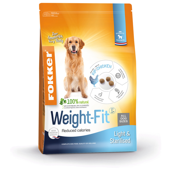 Fokker Dog Weight-Fit Kip - Hondenvoer - 13 kg