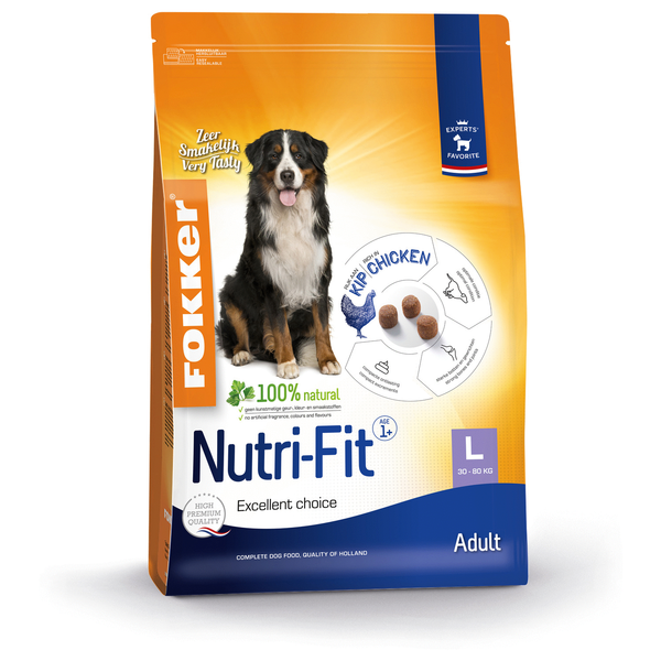 Afbeelding Fokker Dog Nutri-Fit L Kip - Hondenvoer - 13 kg door Petsplace.nl