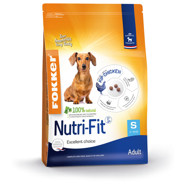 Afbeelding Fokker Dog Nutri-Fit S Kip - Hondenvoer - 7 kg door Petsplace.nl