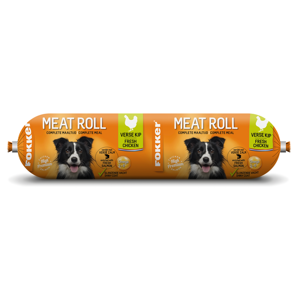 Afbeelding Fokker Meatroll Kip&Zalm - Hondenvoer - 350 g door Petsplace.nl