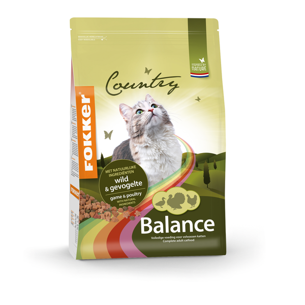 Afbeelding Fokker Country Balance Wild & Gevogelte kattenvoer TIJDELIJKE ACTIE 2,5 kg door Petsplace.nl