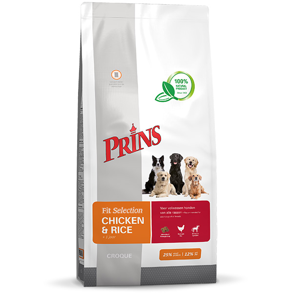 Afbeelding Prins Fit Selection Kip & Rijst Hondenvoer 15 kg door Petsplace.nl