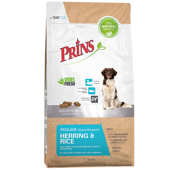 Afbeelding Prins Procare Adult Hypoallergeen Haring&Rijst - Hondenvoer - 3 kg door Petsplace.nl