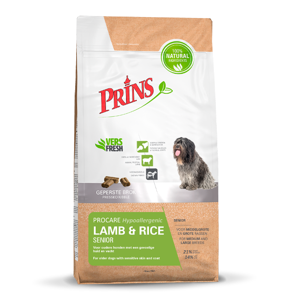 Prins Procare Hypo-Allergic Senior Lam&Rijst - Hondenvoer - 15 kg Hypo-Allergic