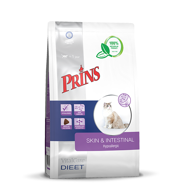 Afbeelding Prins Vitalcare Dieet Skin & Intestinal Hypoallergic kattenvoer 1.5 kg door Petsplace.nl