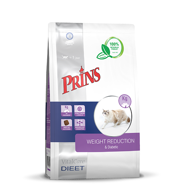 Afbeelding Prins Vitalcare Dieet Weight Reduction & Diabetic kattenvoer 5 kg door Petsplace.nl