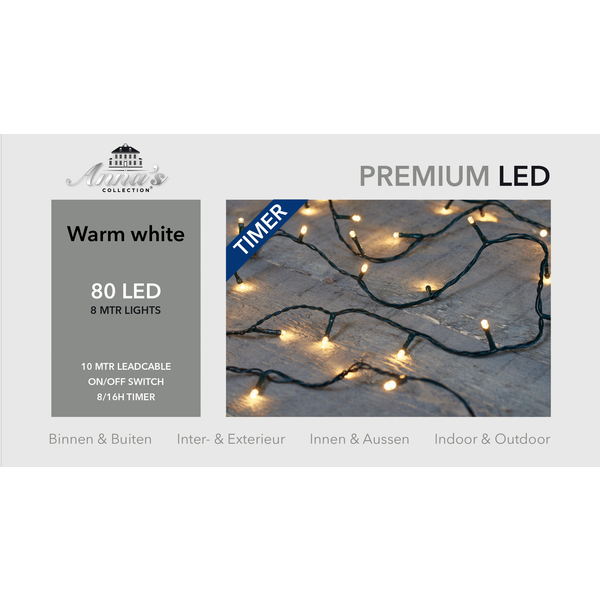 Afbeelding Cbd Led Verlichting Met Trafo - Kerstverlichting - 800 cm 293 g Warm Wit 80 led door Petsplace.nl