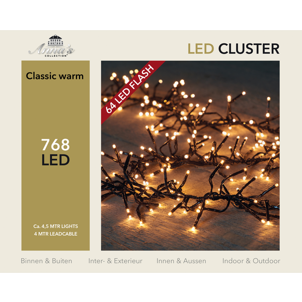 Afbeelding Anna's Collection Clusterverlichting flash 768 lampjes door Petsplace.nl