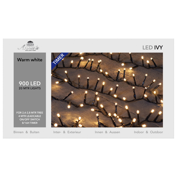 Afbeelding Cbd Cluster Ivy Led - Verlichting - 20 m 811 g Warm Wit 900 led door Petsplace.nl