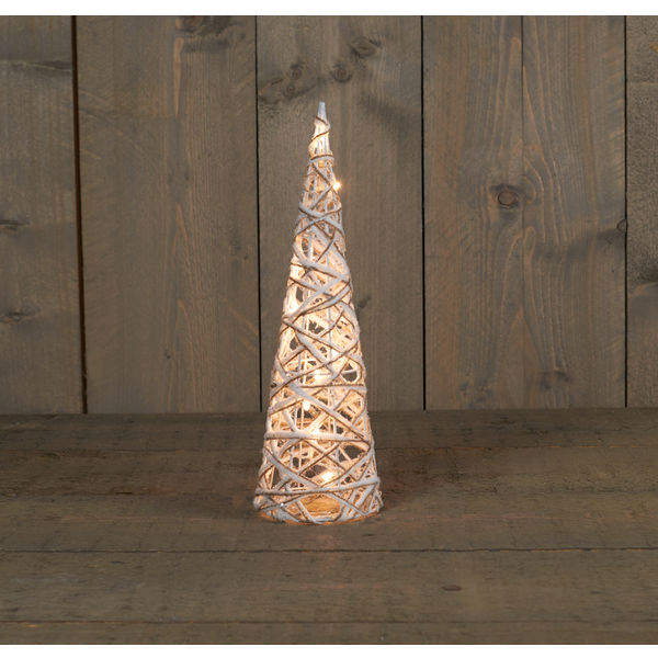 Cbd Decoratieboom Besneeuwd - Kerstverlichting - 40 cm Warm Wit 10 led