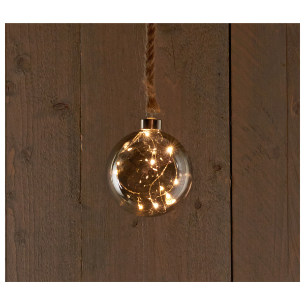 Afbeelding Anna's Collection Bal glas 10 cm aan touw 8 LED door Petsplace.nl