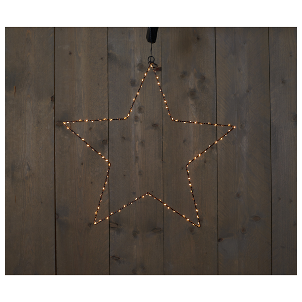 Afbeelding Cbd Ster 2-D Met Koperdraad Verlichting - Verlichting - 50 cm 370 g Wit Zwart 100 led Werkt Op Batterijen. Met Timer door Petsplace.nl