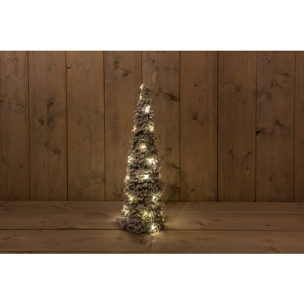 Cbd Decoratieboom Besneeuwd Groen - Kerstverlichting - 60 cm Warm Wit 30 led