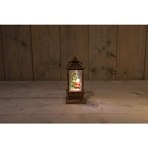 Afbeelding Cbd Lantaarn Met Kerstman - Kerstverlichting - 9x21.5 cm Warm Wit door Petsplace.nl