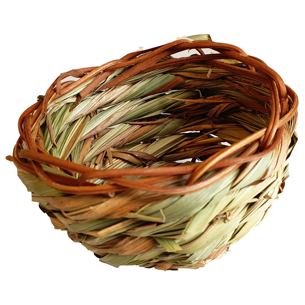 Afbeelding Adori Gras Nest - Vogelbroedbenodigheden - Ø11 cm Groen Bruin door Petsplace.nl
