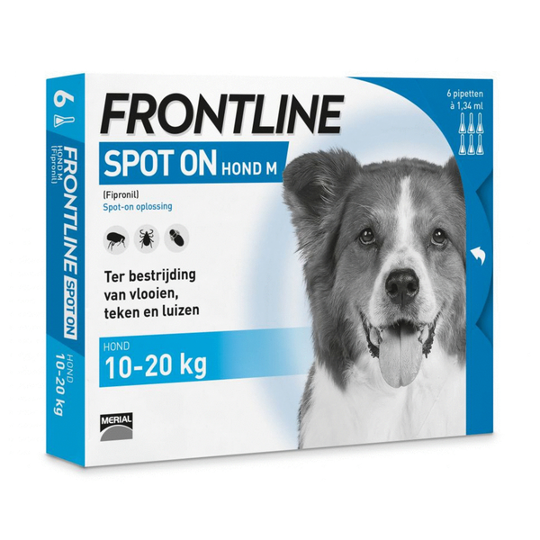 Afbeelding Frontline Spot on Hond M 6 pipetten door Petsplace.nl