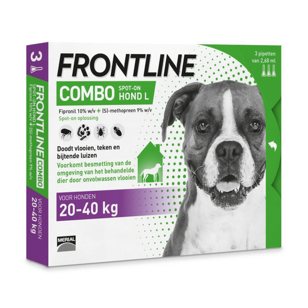 Frontline Combo Spot On 3 Large Hond Large Anti vlooien en tekenmiddel 3 pip