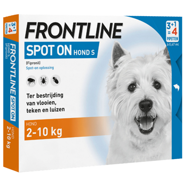 Afbeelding Frontline Spot on Hond S 4 pipetten door Petsplace.nl