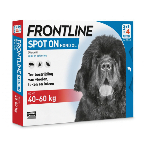 Frontline Spot On 4 Xlarge Hond Xlarge - Anti vlooien en tekenmiddel - 4 pip
