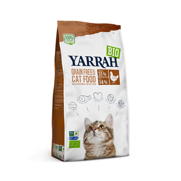 Yarrah Biologisch Grain-Free Kip - Kattenvoer - 800 g