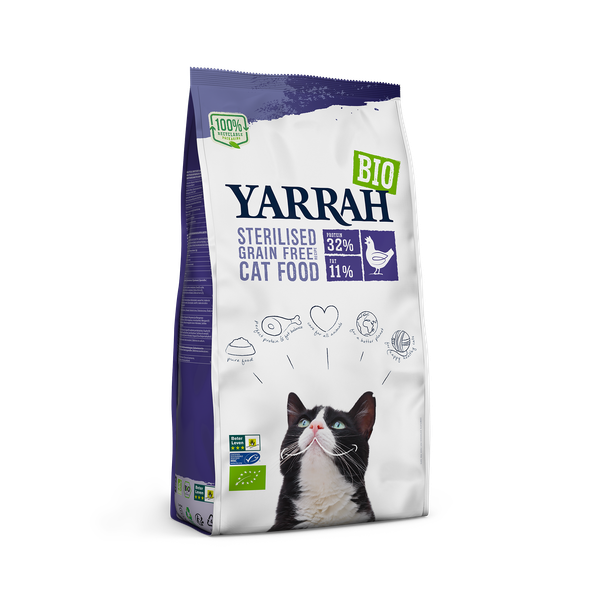 Afbeelding Yarrah Biologisch Grain-Free Gesteriliseerd Kip - Kattenvoer - 2 kg door Petsplace.nl