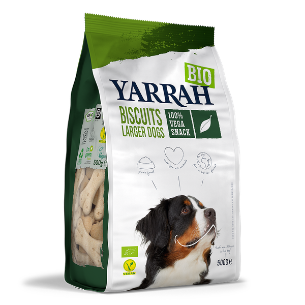 Yarrah Bio Biscuits Larger Dogs - Hondensnacks - 500 g Vegetarisch