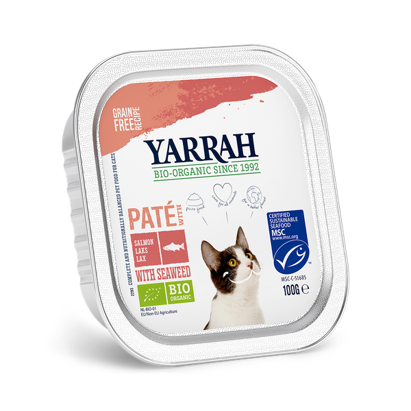 Yarrah Cat Kuipje Pate Garnaal/Zalm Omega 3/6