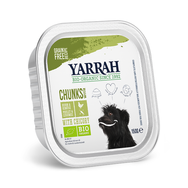 Afbeelding Yarrah Bio Hondenvoer Brokjes In Saus - Hondenvoer - Kip Groente 150 g door Petsplace.nl