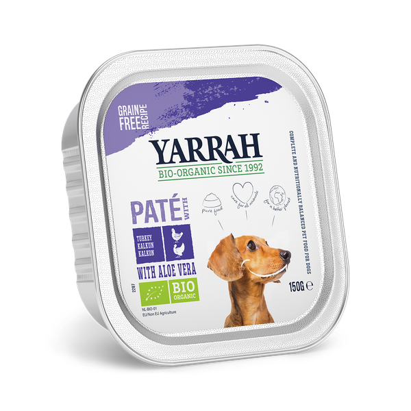 Yarrah Bio Alu Pate Graanvrij 150 g - Hondenvoer - Kalkoen&Aloë Vera