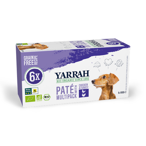 Yarrah - Bio Paté Multipack Rund - Hond - 6 x 150 g