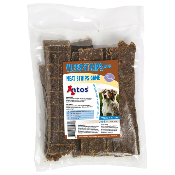 Antos Vleesstrips 200 g - Hondensnacks - Wild