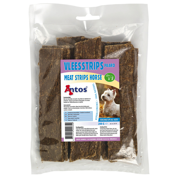 Afbeelding Antos Vleesstrips 200 g - Hondensnacks - Paardenvlees door Petsplace.nl