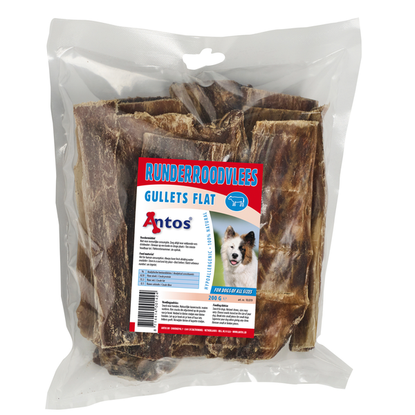 Afbeelding Antos Runderroodvlees Rund - Hondensnacks - 200 g door Petsplace.nl