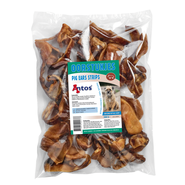 Afbeelding Antos Oorstukjes - Hondensnacks - Varken 500 g door Petsplace.nl