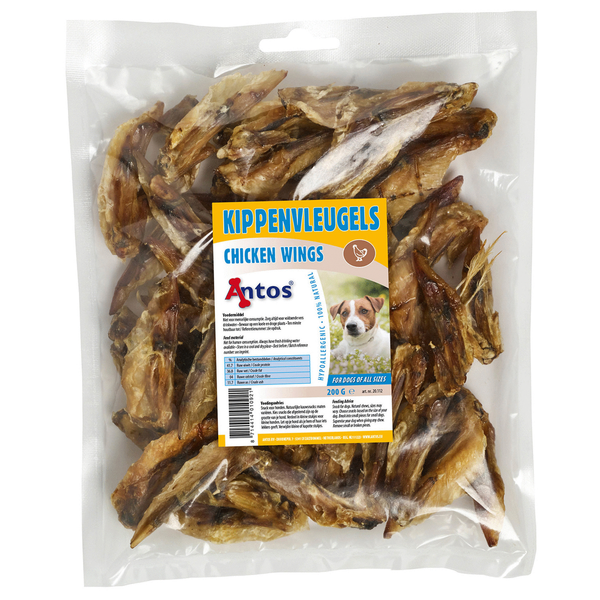 Afbeelding Antos Kippenvleugels - Hondensnacks - Kip 200 g door Petsplace.nl