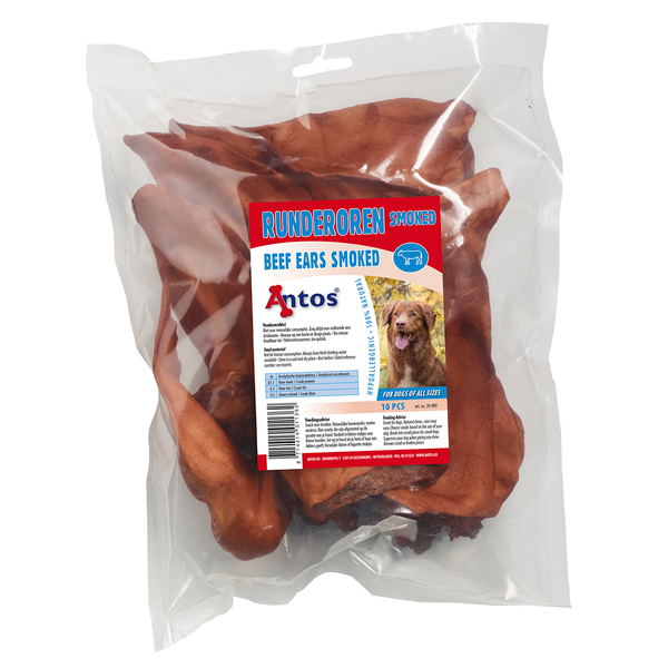 Afbeelding Antos Runderoor Smoked - Hondensnacks - Rund 280 g 10 stuks door Petsplace.nl