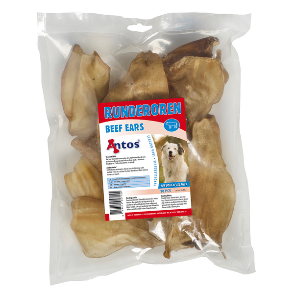 Afbeelding Antos Runderoor - Hondensnacks - Rund 275 g 10 stuks door Petsplace.nl